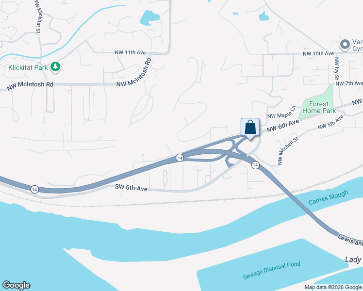 map of restaurants, bars, coffee shops, grocery stores, and more near 2005 Northwest Sierra Lane in Camas