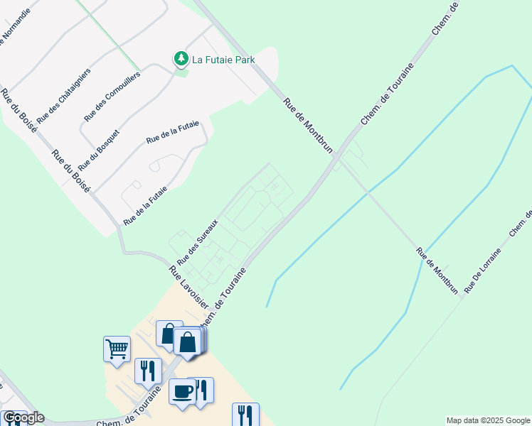 map of restaurants, bars, coffee shops, grocery stores, and more near 762 Rue des Sureaux in Boucherville