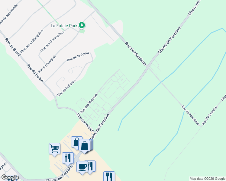 map of restaurants, bars, coffee shops, grocery stores, and more near 754 Rue des Sureaux in Boucherville