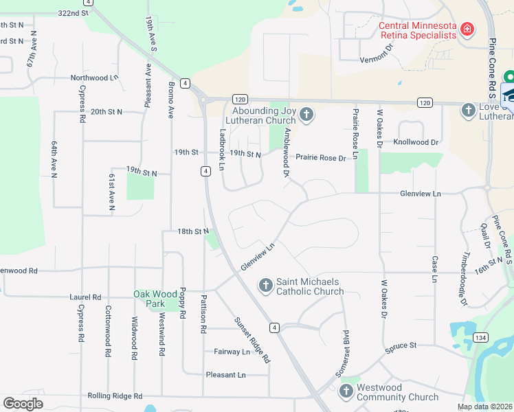 map of restaurants, bars, coffee shops, grocery stores, and more near 189 Glenview Loop in St. Cloud