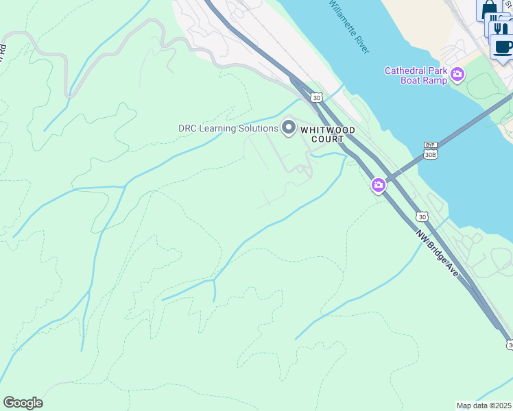 map of restaurants, bars, coffee shops, grocery stores, and more near 9179 Northwest Mills Street in Portland