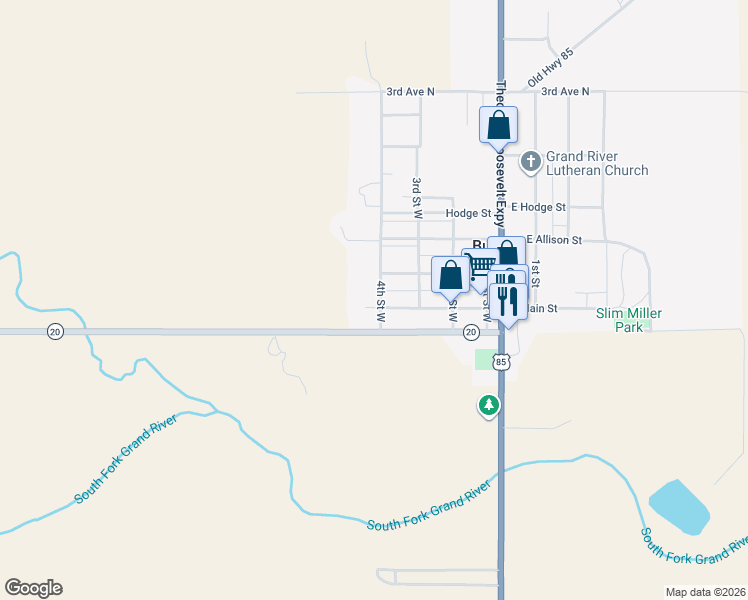 map of restaurants, bars, coffee shops, grocery stores, and more near 201 4th Street West in Buffalo