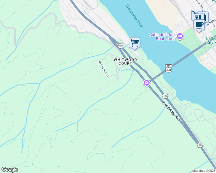 map of restaurants, bars, coffee shops, grocery stores, and more near 8921 Northwest Mills Street in Portland