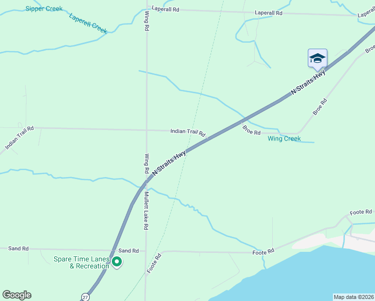 map of restaurants, bars, coffee shops, grocery stores, and more near 8316 North Straits Highway in Cheboygan
