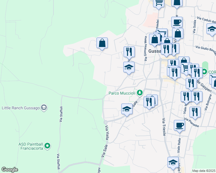 map of restaurants, bars, coffee shops, grocery stores, and more near 18 Via Staffoli in Piazza