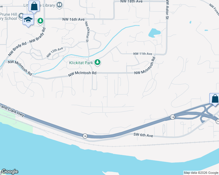 map of restaurants, bars, coffee shops, grocery stores, and more near 652 Northwest Ilwaco Street in Camas