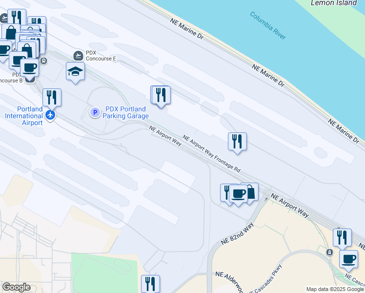 map of restaurants, bars, coffee shops, grocery stores, and more near in Portland