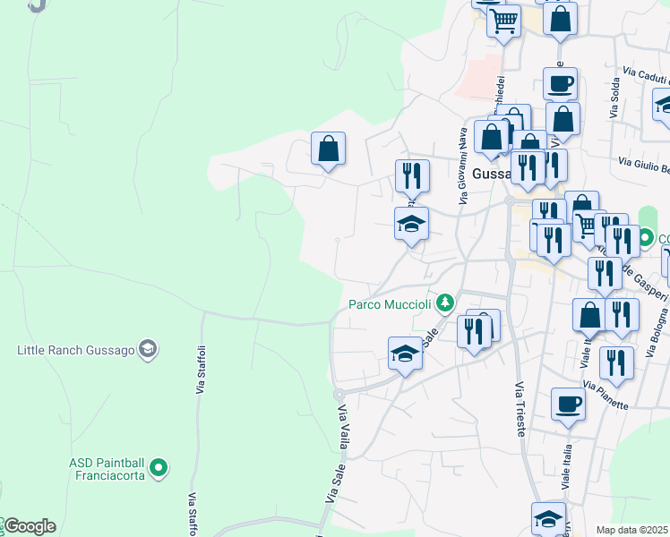 map of restaurants, bars, coffee shops, grocery stores, and more near 18 Via Staffoli in Piazza