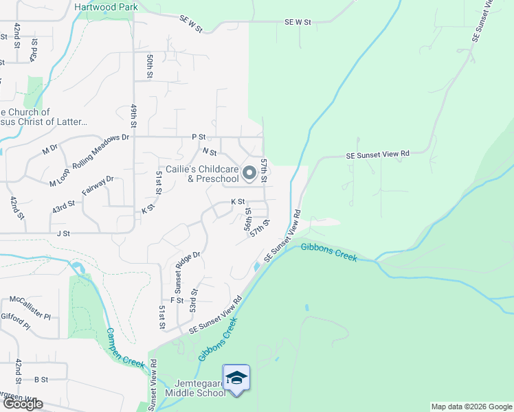map of restaurants, bars, coffee shops, grocery stores, and more near 5646 K Street in Washougal