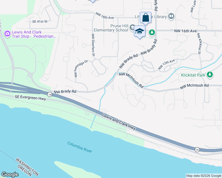 map of restaurants, bars, coffee shops, grocery stores, and more near 810 Southeast Brady Road in Camas