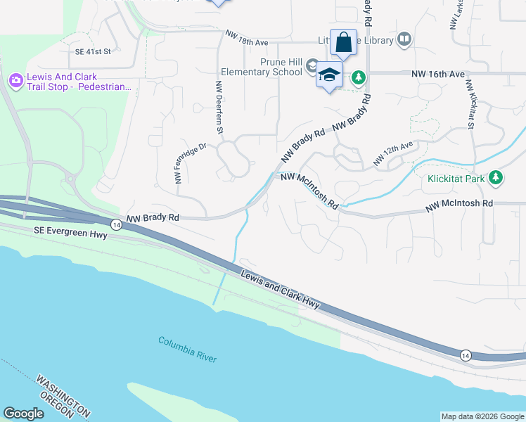 map of restaurants, bars, coffee shops, grocery stores, and more near 810 Southeast Brady Road in Camas