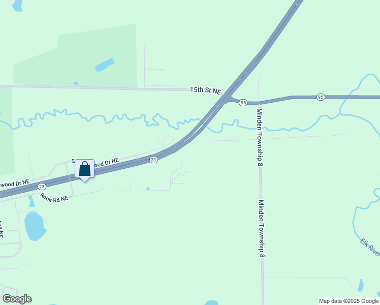 map of restaurants, bars, coffee shops, grocery stores, and more near 5200 13th Street Northeast in Sauk Rapids