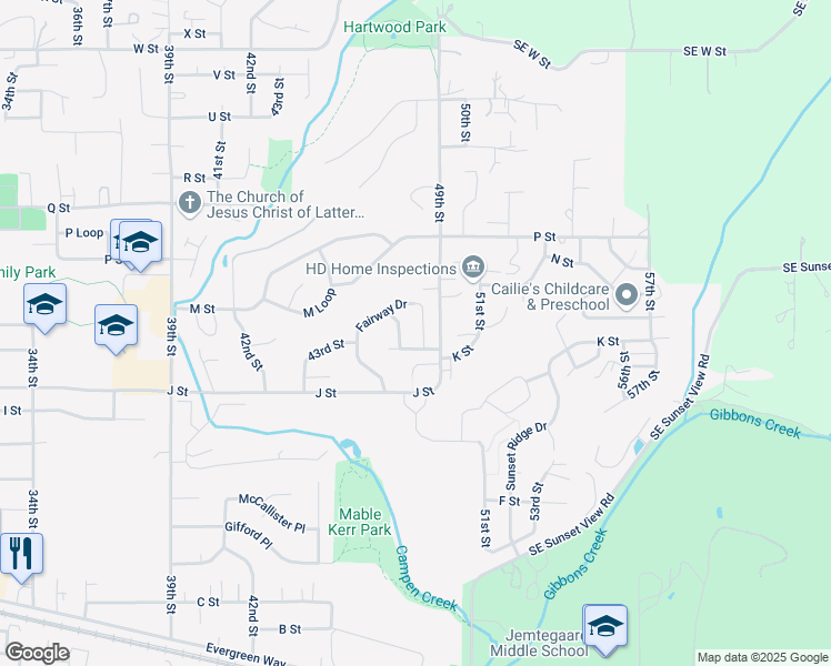map of restaurants, bars, coffee shops, grocery stores, and more near 1221 48th Street in Washougal