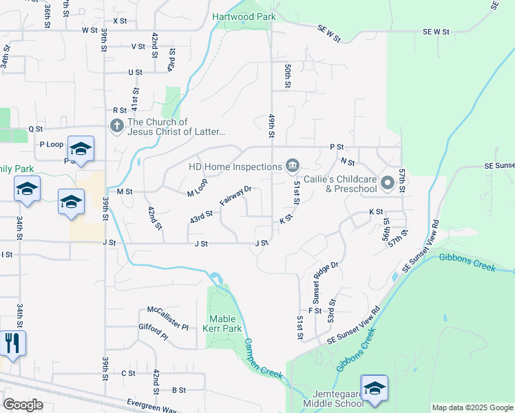 map of restaurants, bars, coffee shops, grocery stores, and more near 1221 48th Street in Washougal