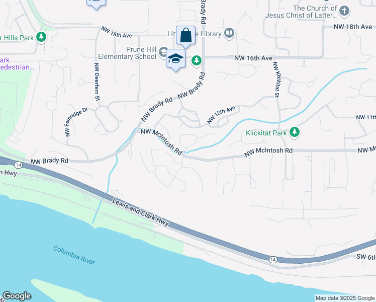 map of restaurants, bars, coffee shops, grocery stores, and more near 750 Northwest Sacajawea Street in Camas