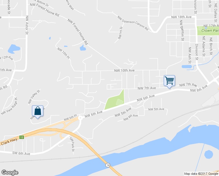 map of restaurants, bars, coffee shops, grocery stores, and more near 713 Northwest Meadow Ridge Street in Camas
