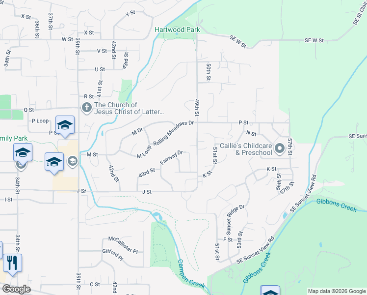 map of restaurants, bars, coffee shops, grocery stores, and more near 1403 49th Street in Washougal