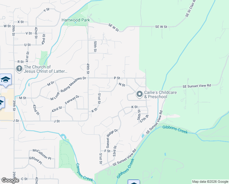 map of restaurants, bars, coffee shops, grocery stores, and more near 5232 N Street in Washougal