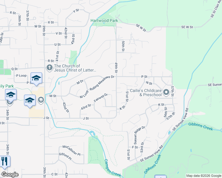map of restaurants, bars, coffee shops, grocery stores, and more near 1403 49th Street in Washougal