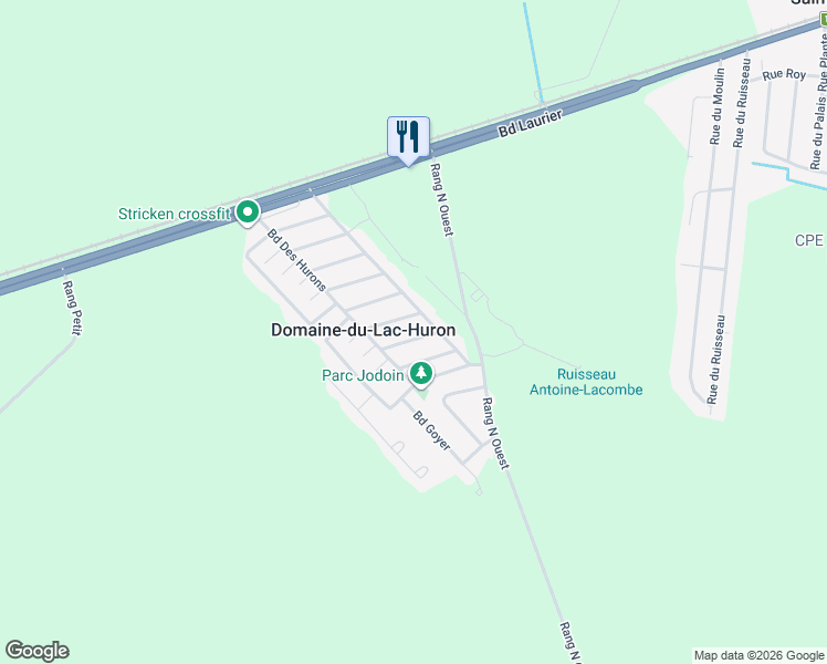 map of restaurants, bars, coffee shops, grocery stores, and more near 3350 Rue des Pins in Montérégie