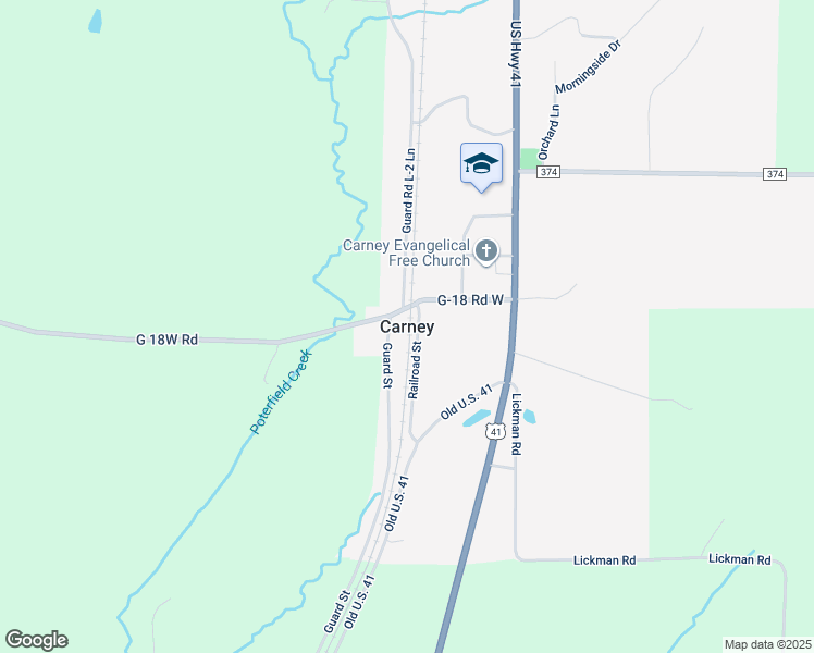 map of restaurants, bars, coffee shops, grocery stores, and more near in Carney