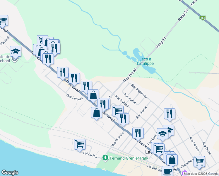 map of restaurants, bars, coffee shops, grocery stores, and more near 4070 Rue Dollard in Lac-Mégantic