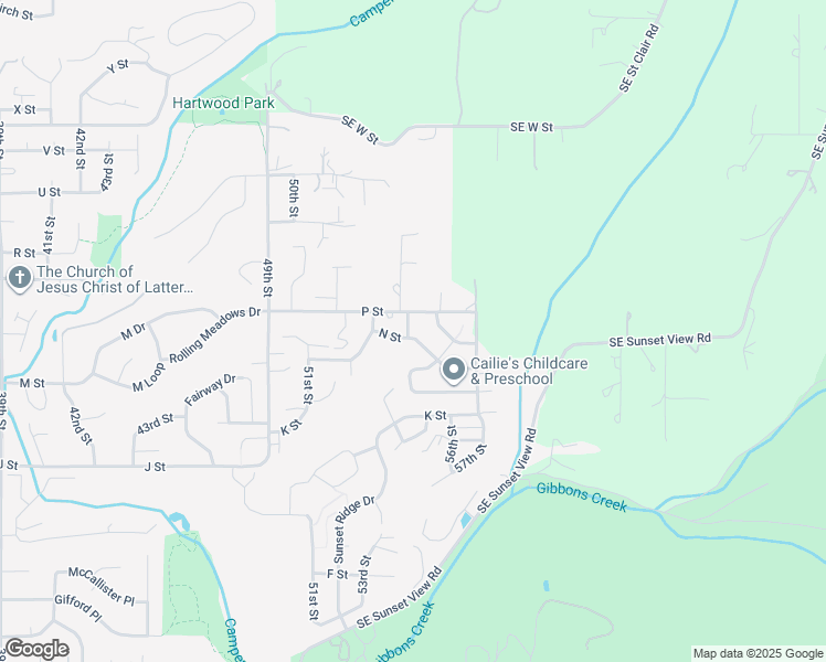 map of restaurants, bars, coffee shops, grocery stores, and more near 5407 N Street in Washougal