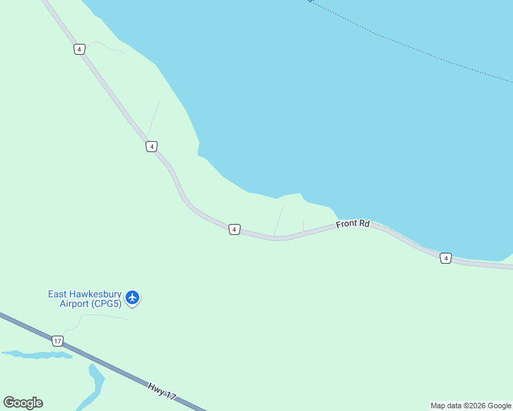 map of restaurants, bars, coffee shops, grocery stores, and more near 3285 Front Road in Hawkesbury