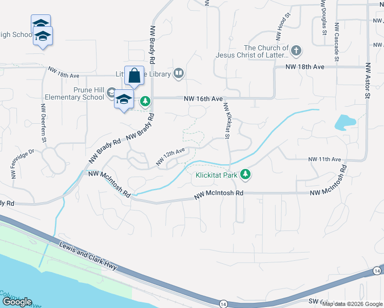 map of restaurants, bars, coffee shops, grocery stores, and more near 3910 Northwest Oakridge Lane in Camas