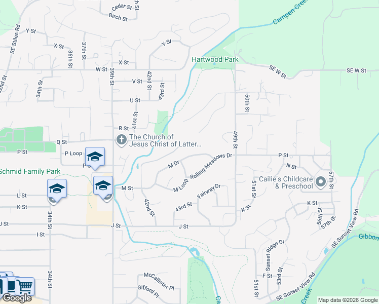 map of restaurants, bars, coffee shops, grocery stores, and more near 4353 M Drive in Washougal