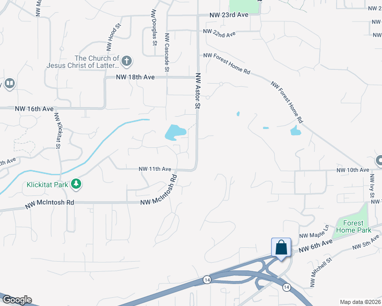 map of restaurants, bars, coffee shops, grocery stores, and more near 2548 Northwest 12th Circle in Camas