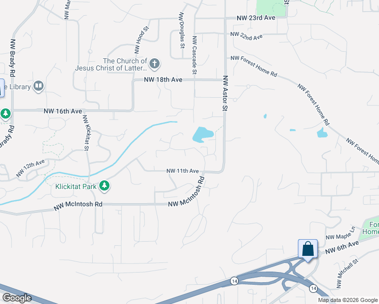 map of restaurants, bars, coffee shops, grocery stores, and more near 1144 Northwest Durgan Court in Camas
