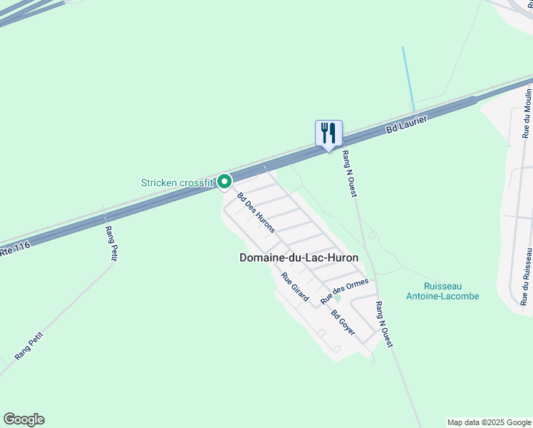 map of restaurants, bars, coffee shops, grocery stores, and more near 3450 Rue des Bouleaux in Montérégie