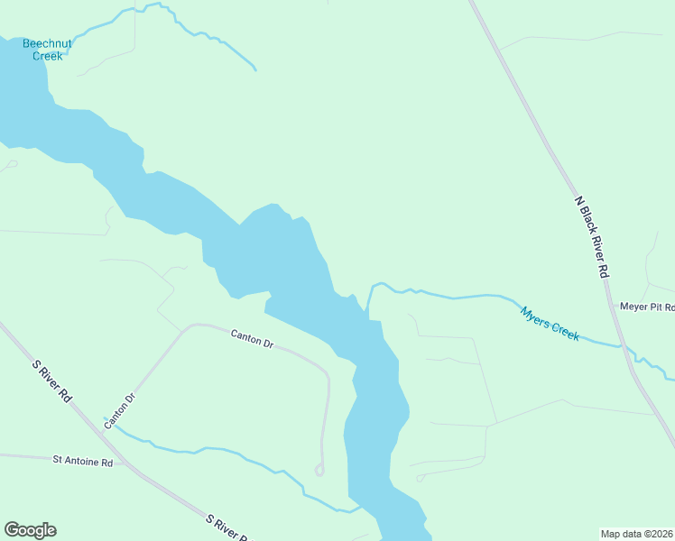 map of restaurants, bars, coffee shops, grocery stores, and more near 9099 North Black River Road in Cheboygan