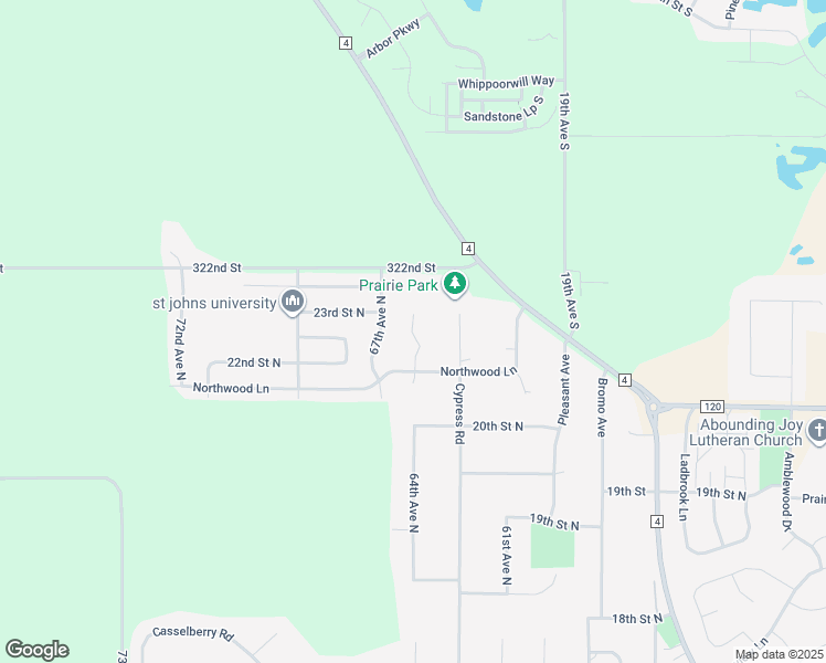 map of restaurants, bars, coffee shops, grocery stores, and more near 2105 Cypress Road in St. Cloud