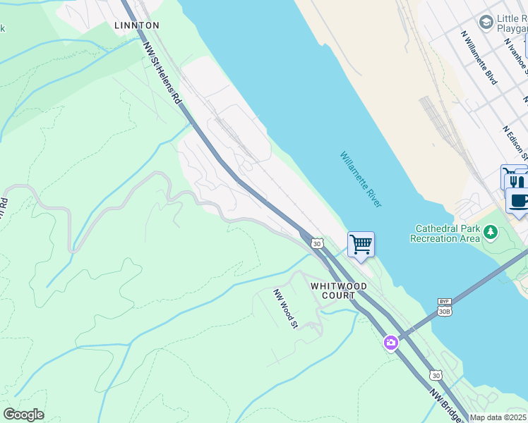 map of restaurants, bars, coffee shops, grocery stores, and more near in Portland