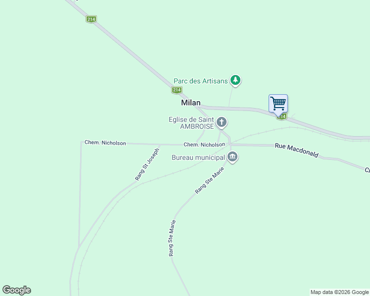 map of restaurants, bars, coffee shops, grocery stores, and more near 315 Chemin Nicholson in Estrie