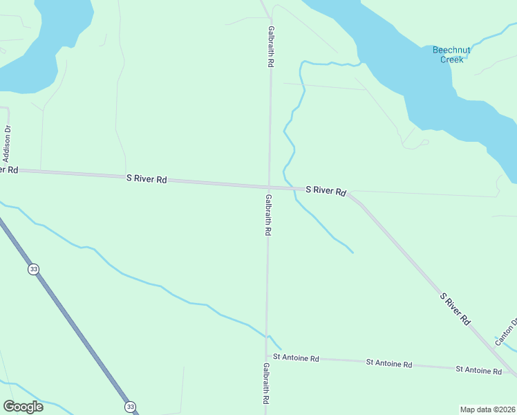 map of restaurants, bars, coffee shops, grocery stores, and more near 8887 Galbraith Road in Cheboygan
