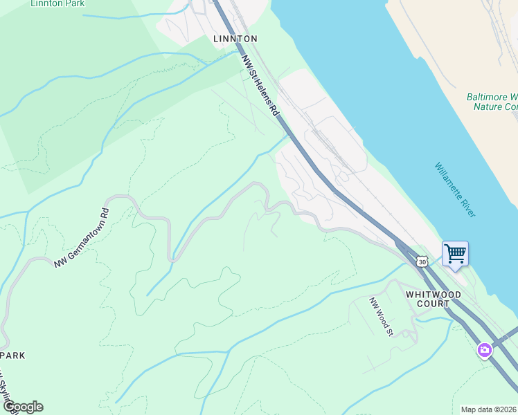 map of restaurants, bars, coffee shops, grocery stores, and more near 9729 Northwest Lilac Street in Portland