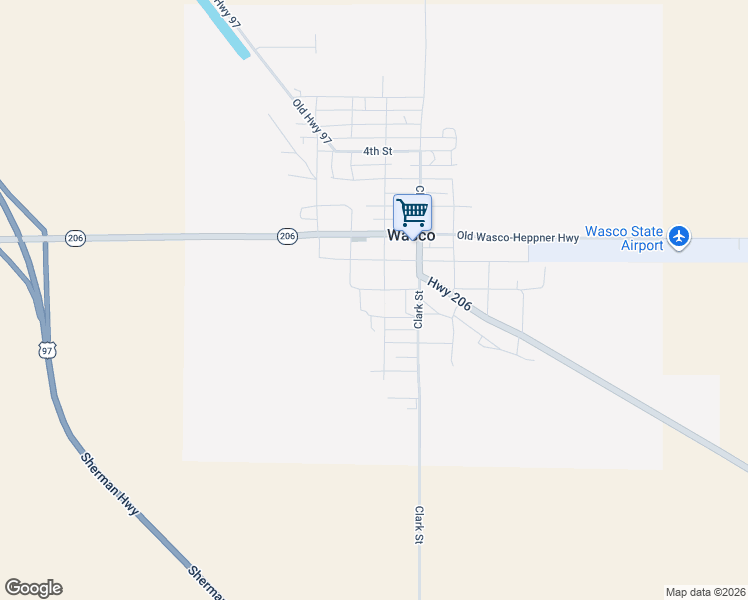 map of restaurants, bars, coffee shops, grocery stores, and more near 620 Davis Street in Wasco