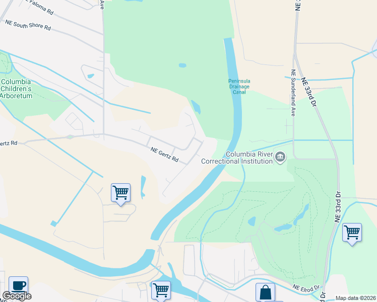 map of restaurants, bars, coffee shops, grocery stores, and more near 9167 Northeast Levee Road in Portland