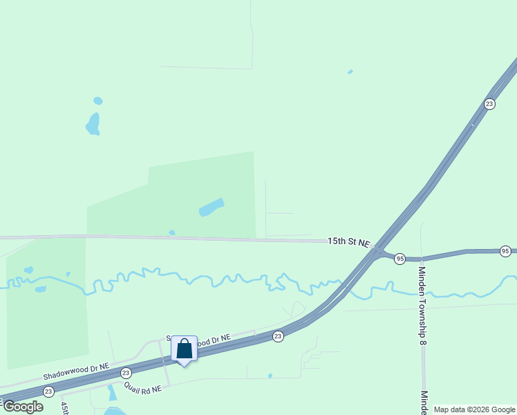 map of restaurants, bars, coffee shops, grocery stores, and more near 1525 Fairway Lane in Sauk Rapids