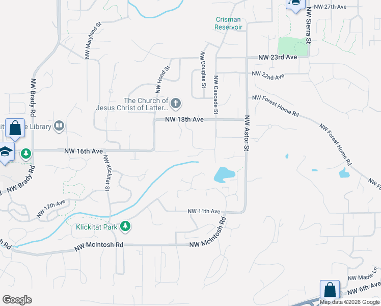 map of restaurants, bars, coffee shops, grocery stores, and more near 1721 Northwest Hancock Drive in Camas
