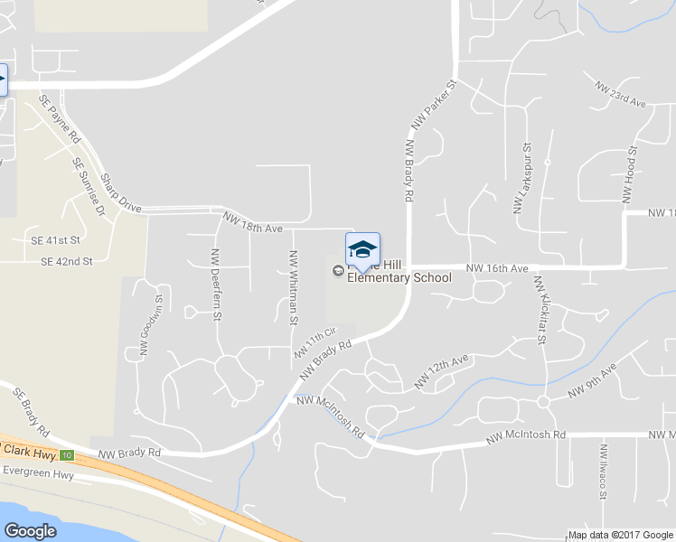 map of restaurants, bars, coffee shops, grocery stores, and more near 1601 Northwest Tidland Street in Camas