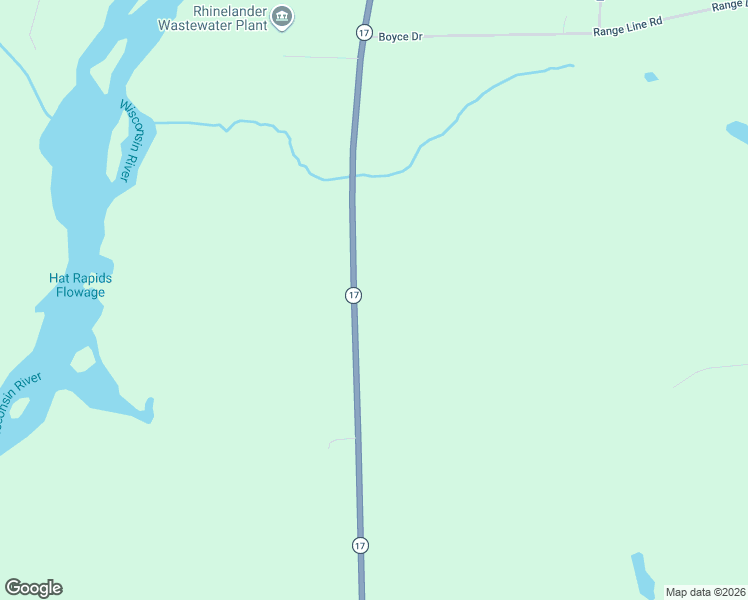 map of restaurants, bars, coffee shops, grocery stores, and more near 2640 State Road 17 in Rhinelander