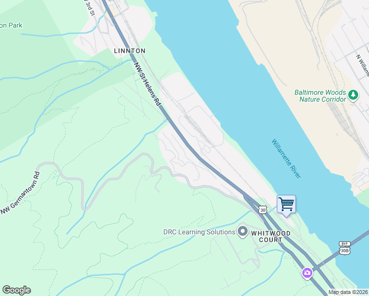 map of restaurants, bars, coffee shops, grocery stores, and more near 9538 Northwest Roseway Avenue in Portland