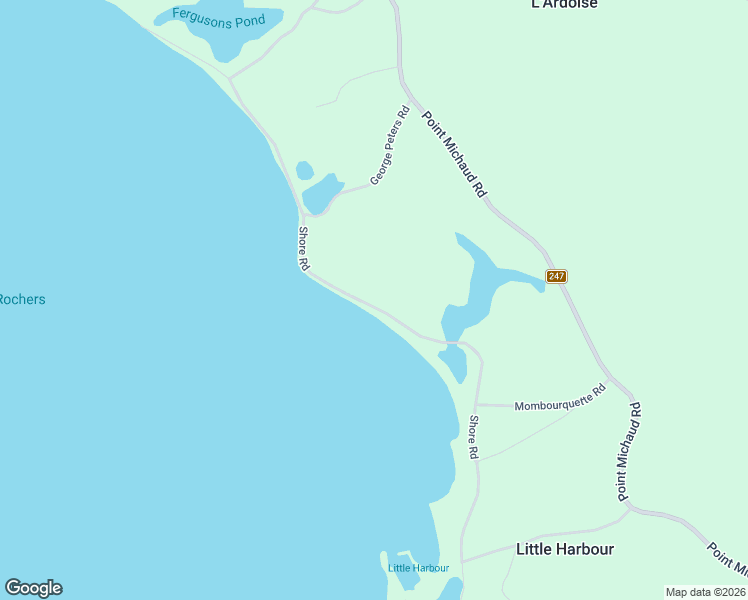 map of restaurants, bars, coffee shops, grocery stores, and more near 317 Shore Road in Lower L'Ardoise