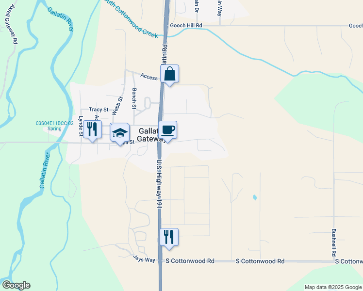 map of restaurants, bars, coffee shops, grocery stores, and more near 4 Rabel Lane in Bozeman
