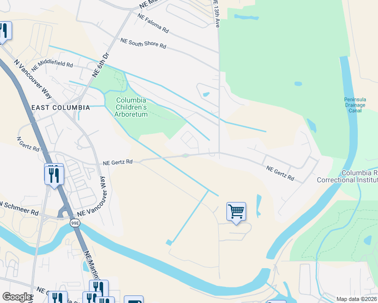 map of restaurants, bars, coffee shops, grocery stores, and more near 1001 Northeast Lija Loop in Portland