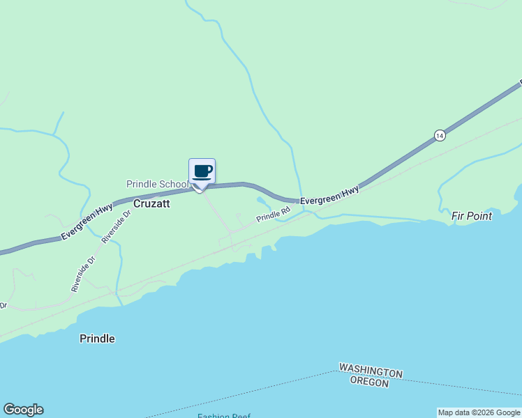 map of restaurants, bars, coffee shops, grocery stores, and more near 261 Prindle Road in Washougal